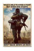 Veteran Don't Back Down An Inch Veteran Gallery Canvas Wall ArtGift For Soldier Canvas Framed Prints, Canvas