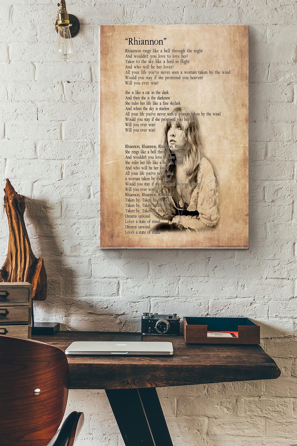 Stevie Nicks Rhiannon Lyric Poster Canvas Gallery Wrapped Canvas Framed Gift Idea