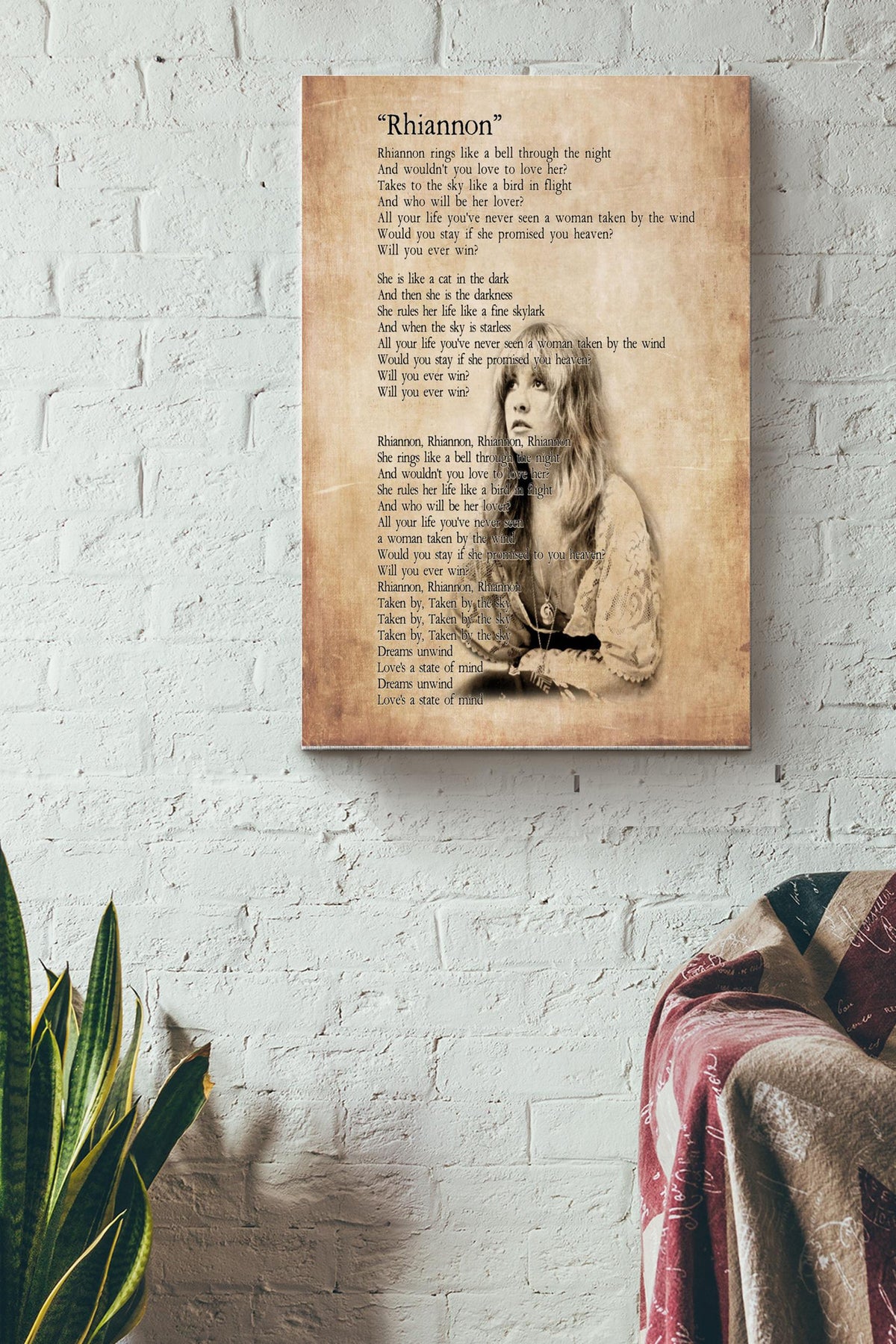 Stevie Nicks Rhiannon Lyric Poster Canvas Gallery Wrapped Canvas Framed Gift Idea
