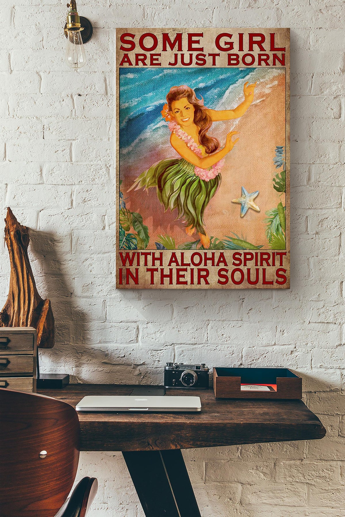 Some Girl Are Just Born With Aloha Spirit In Their Souls Hawaii Poster For Mermaid Fan Kids Room Decor Canvas