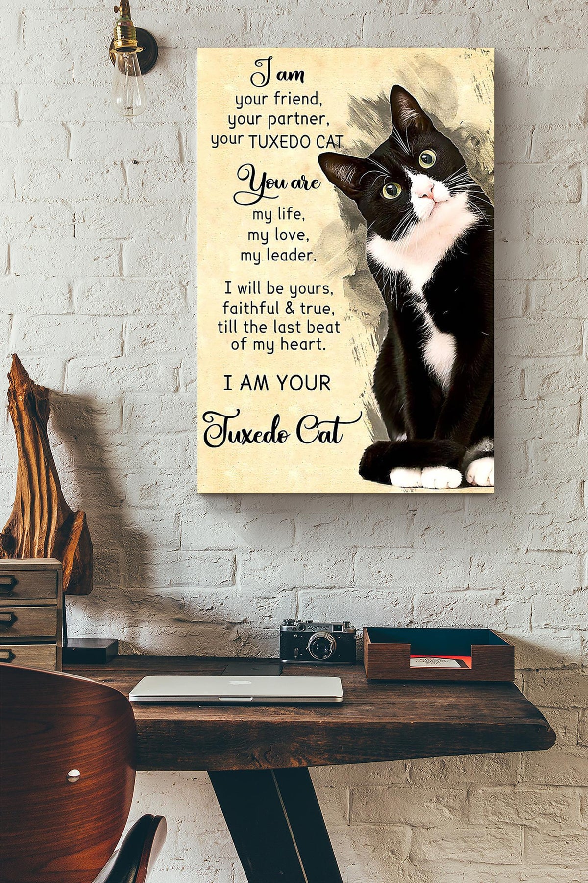 Tuxedo Cat I Am Your Animal Gallery Canvas Wall ArtGift For Cat Lover International Cat Day Kitten Foster Canvas Framed Prints, Canvas