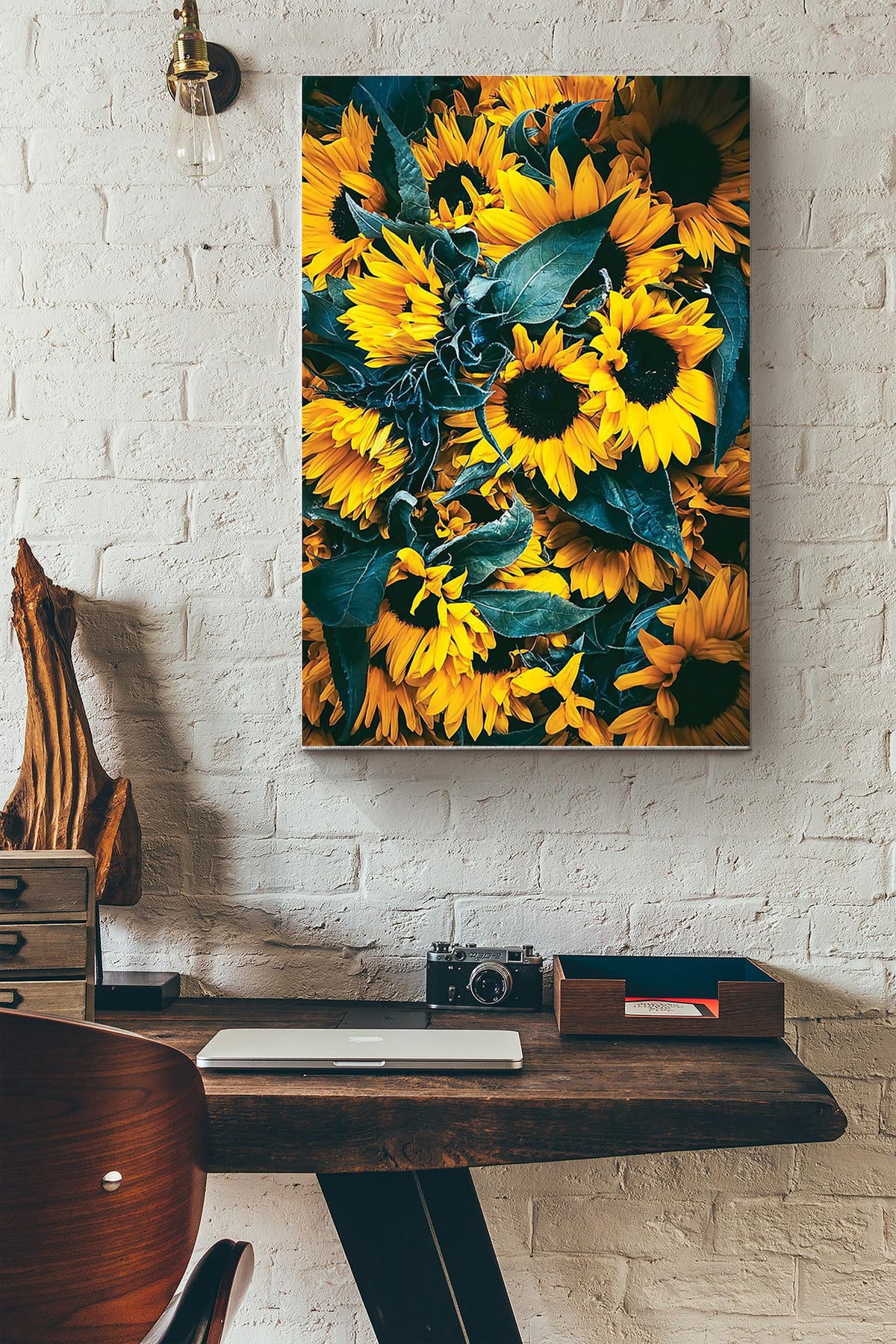Sunflowers Garden Art Poster Canvas Gallery Wrapped Canvas Framed Gift Idea