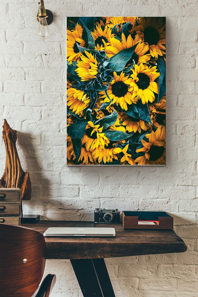 Sunflowers Garden Art Poster Canvas Gallery Wrapped Canvas Framed Gift Idea