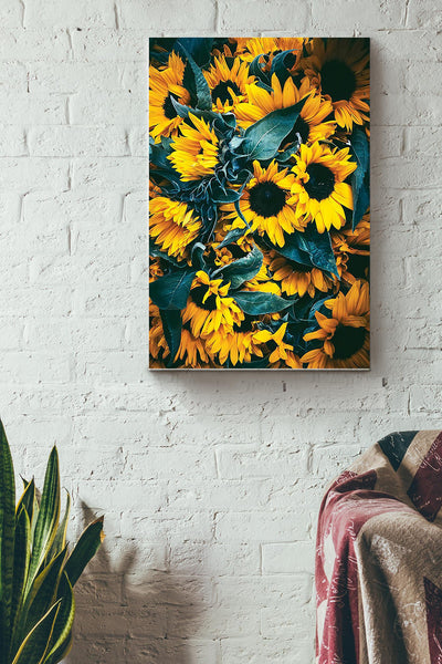 Sunflowers Garden Art Poster Canvas Gallery Wrapped Canvas Framed Gift Idea
