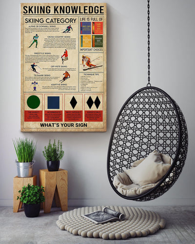 Skiing Knowledge Skiing Wall Decor Gift For S Kiers Canvas
