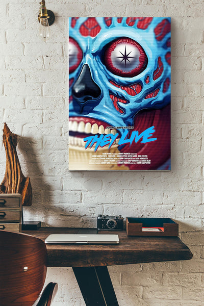 THEY LIVE Poster Poster Canvas Gallery Wrapped Canvas Framed Gift Idea