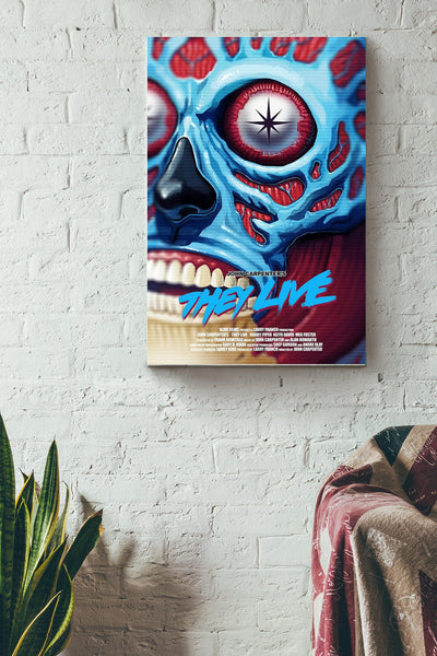 THEY LIVE Poster Poster Canvas Gallery Wrapped Canvas Framed Gift Idea