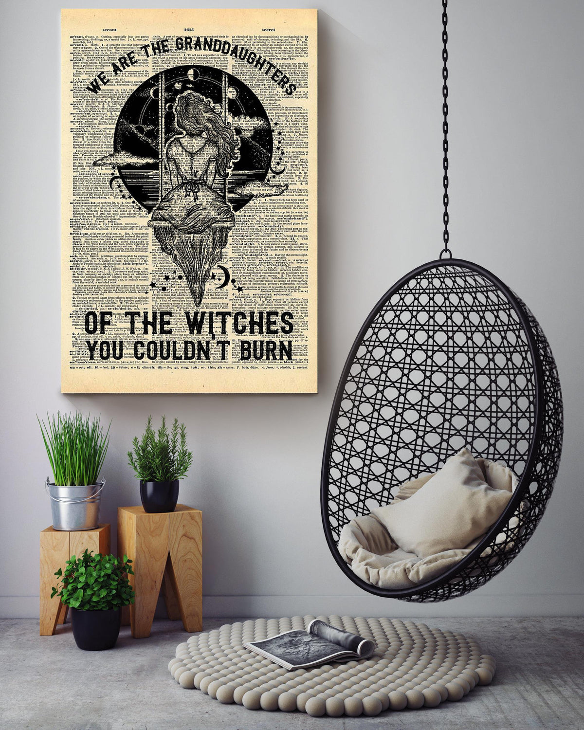 We Are The Granddaughters Of The Witches Halloween Wall Decor Gift For Pumpkin Carving Ideas Halloween Decorations Canvas