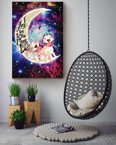 Staffordshire Bull I Love You To The Moon And Back Gift For Wedding Anniversary Valentine Canvas