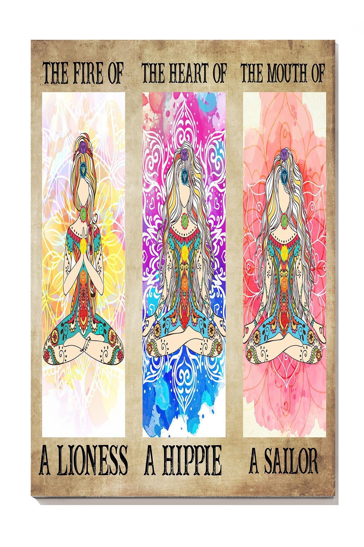 Yoga Motivation Quotes Hippie Soul Print For Vintage Yoga Girl Gift 05 Canvas