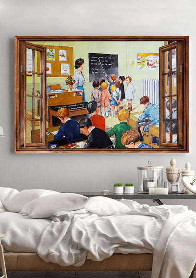 Window View Classroom Teacher Gallery Canvas Wall ArtFor School Decor Framed Prints, Canvas