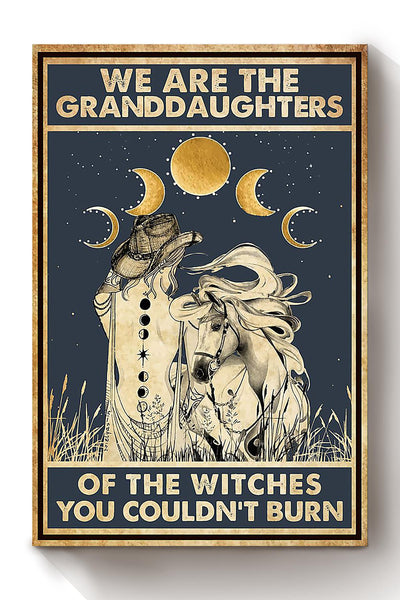 We Are Granddaughter Witch Cowgirl Halloween Wall Decor Gift For Pumpkin Carving Ideas Halloween Decorations Haunted Houses Canvas