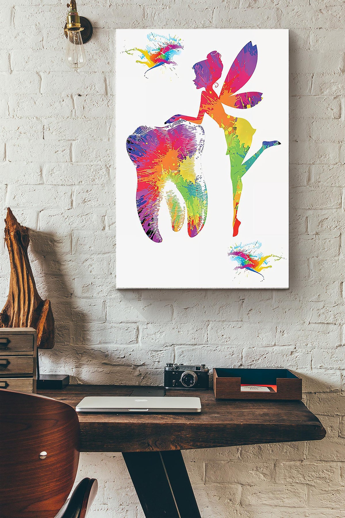 Tooth Fairy Colorful Art Poster Canvas Gallery Wrapped Canvas Framed Gift Idea