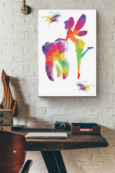 Tooth Fairy Colorful Art Poster Canvas Gallery Wrapped Canvas Framed Gift Idea