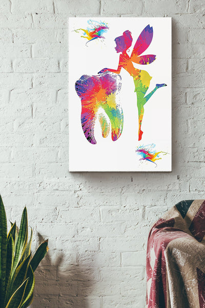 Tooth Fairy Colorful Art Poster Canvas Gallery Wrapped Canvas Framed Gift Idea