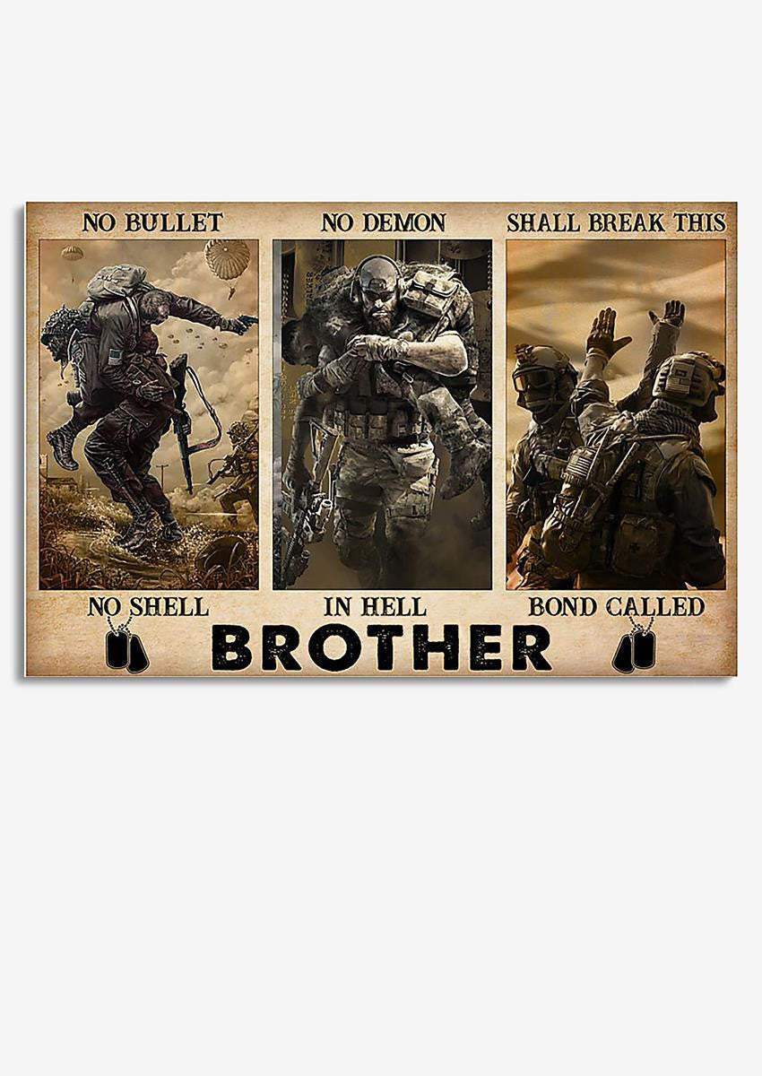 Veteran This Bond Called Brother Veteran Gallery Canvas Wall ArtGift For Comrade Soldier Framed Prints, Canvas