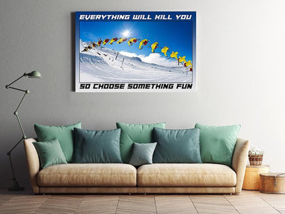 Skiing Choose Something Fun Skiing Gallery Canvas Wall ArtGift For Explorer Framed Prints, Canvas