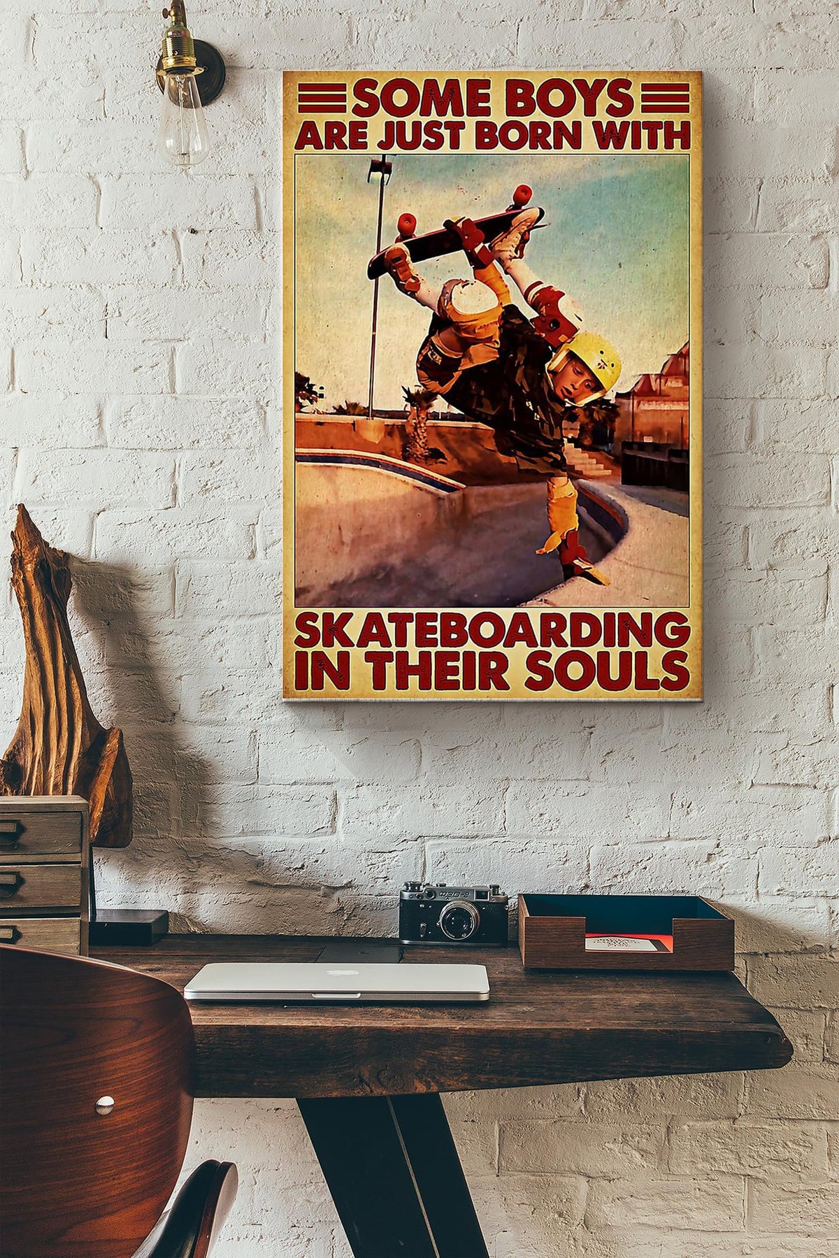 Skateboard Some Boys Canvas Gallery Wrapped Canvas Framed Gift Idea