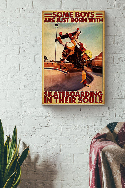 Skateboard Some Boys Canvas Gallery Wrapped Canvas Framed Gift Idea
