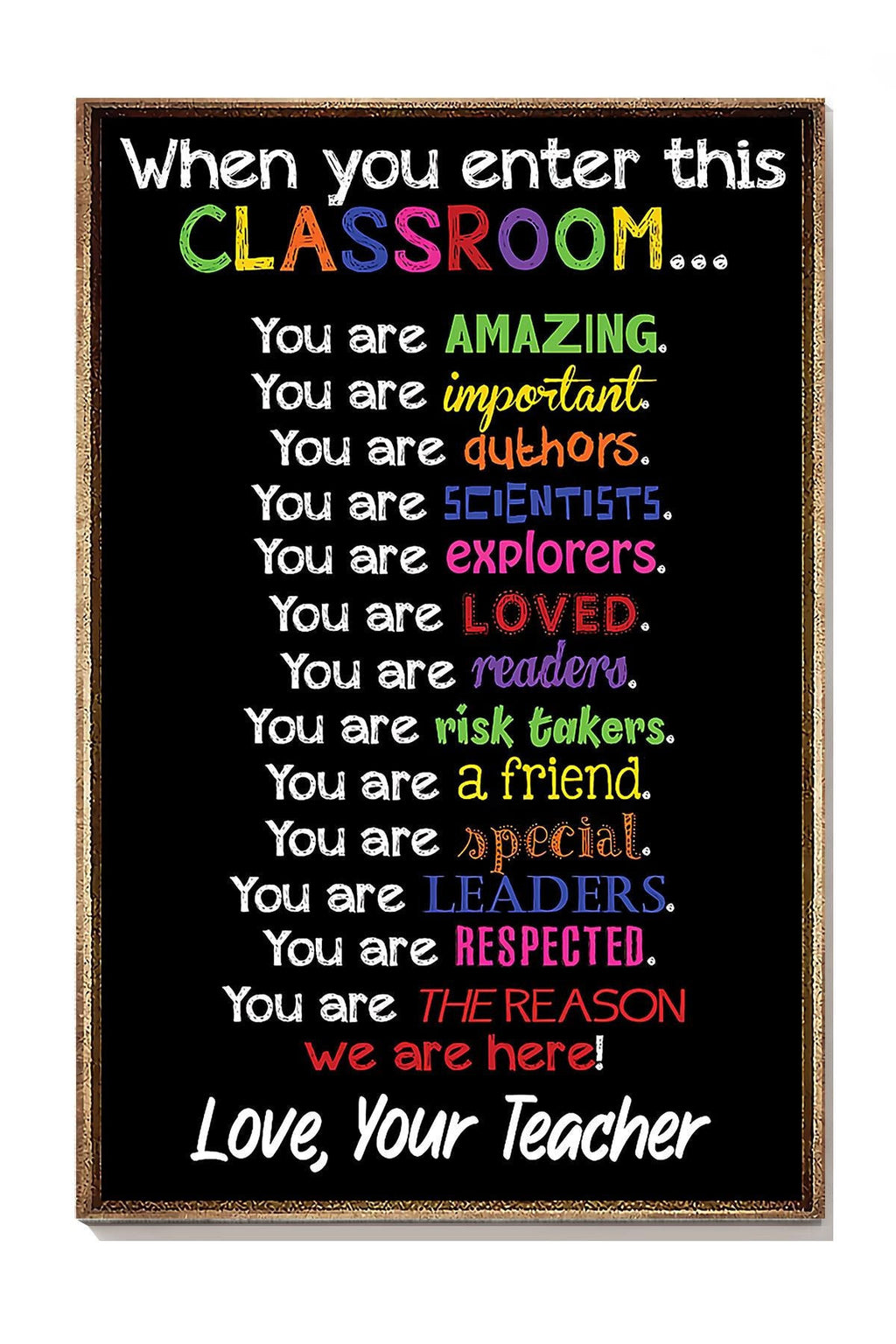 Teacher Love Classroom Gallery Canvas Wall ArtCanvas Gallery Wrapped Canvas Framed Gift Idea Framed Prints, Canvas
