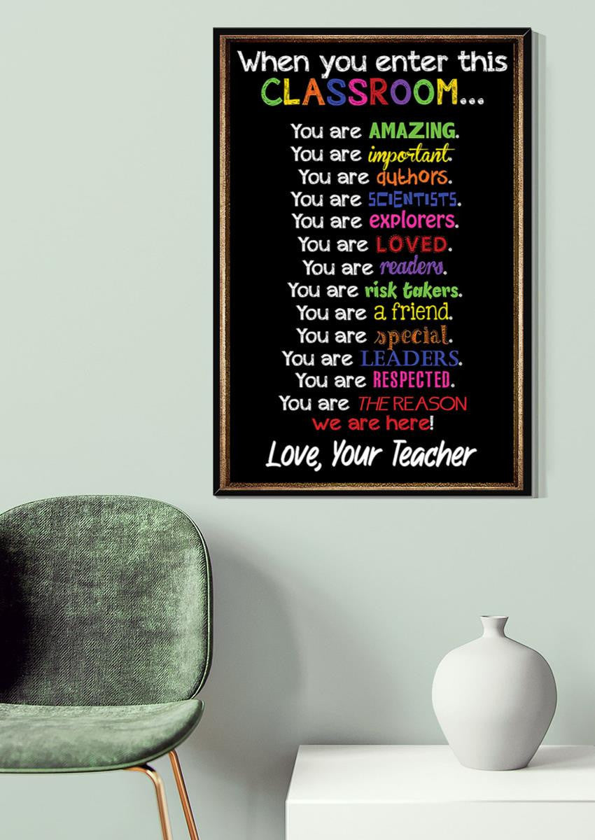 Teacher Love Classroom Gallery Canvas Wall ArtCanvas Gallery Wrapped Canvas Framed Gift Idea Framed Prints, Canvas