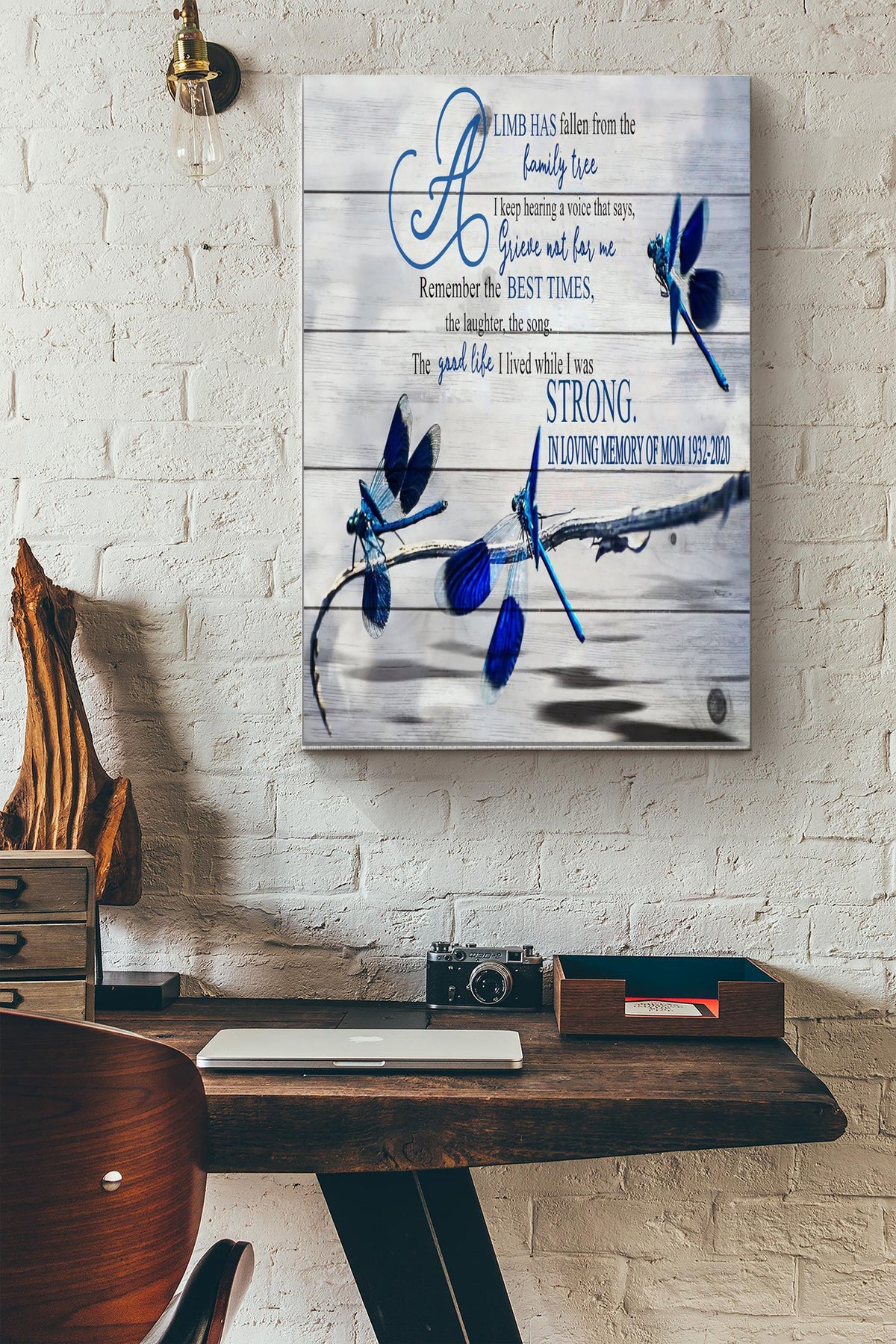 Strong In Loving Memory Of Mom Poster - Motherhood Gallery Canvas Wall Art- Gift For Mom Motherday Mama Grandma Mom Birthday Home Decor Women Day Canvas Gallery Wrapped Canvas Framed Gift Idea Framed Prints, Canvas