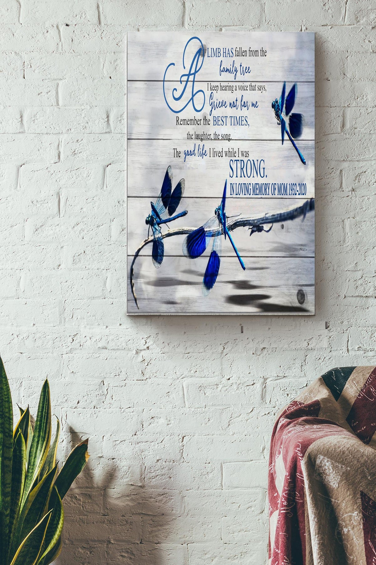 Strong In Loving Memory Of Mom Poster - Motherhood Gallery Canvas Wall Art- Gift For Mom Motherday Mama Grandma Mom Birthday Home Decor Women Day Canvas Gallery Wrapped Canvas Framed Gift Idea Framed Prints, Canvas