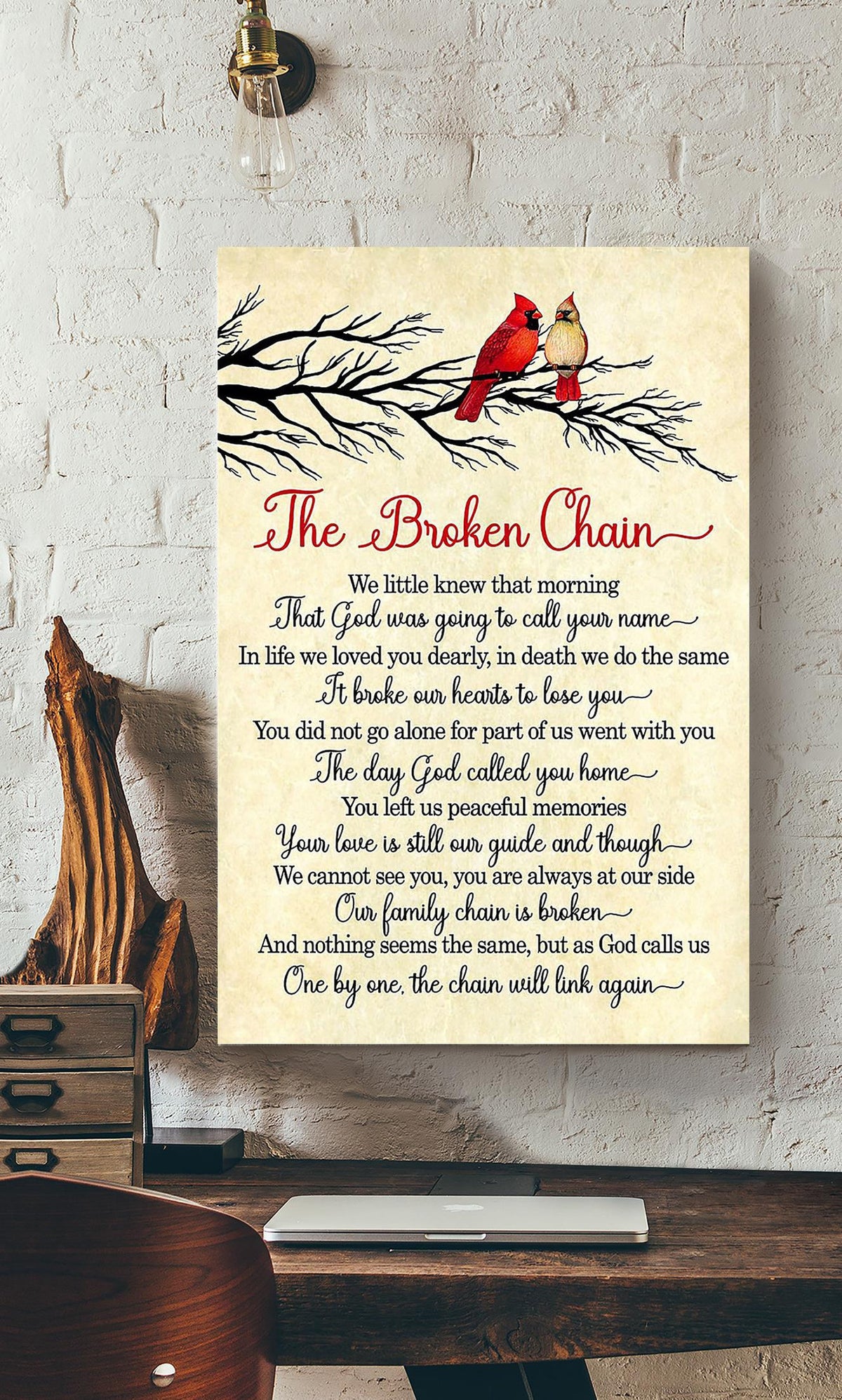 The Broken Chain Quote Christian Family Canvas Wall Art - Home Decor Gift
