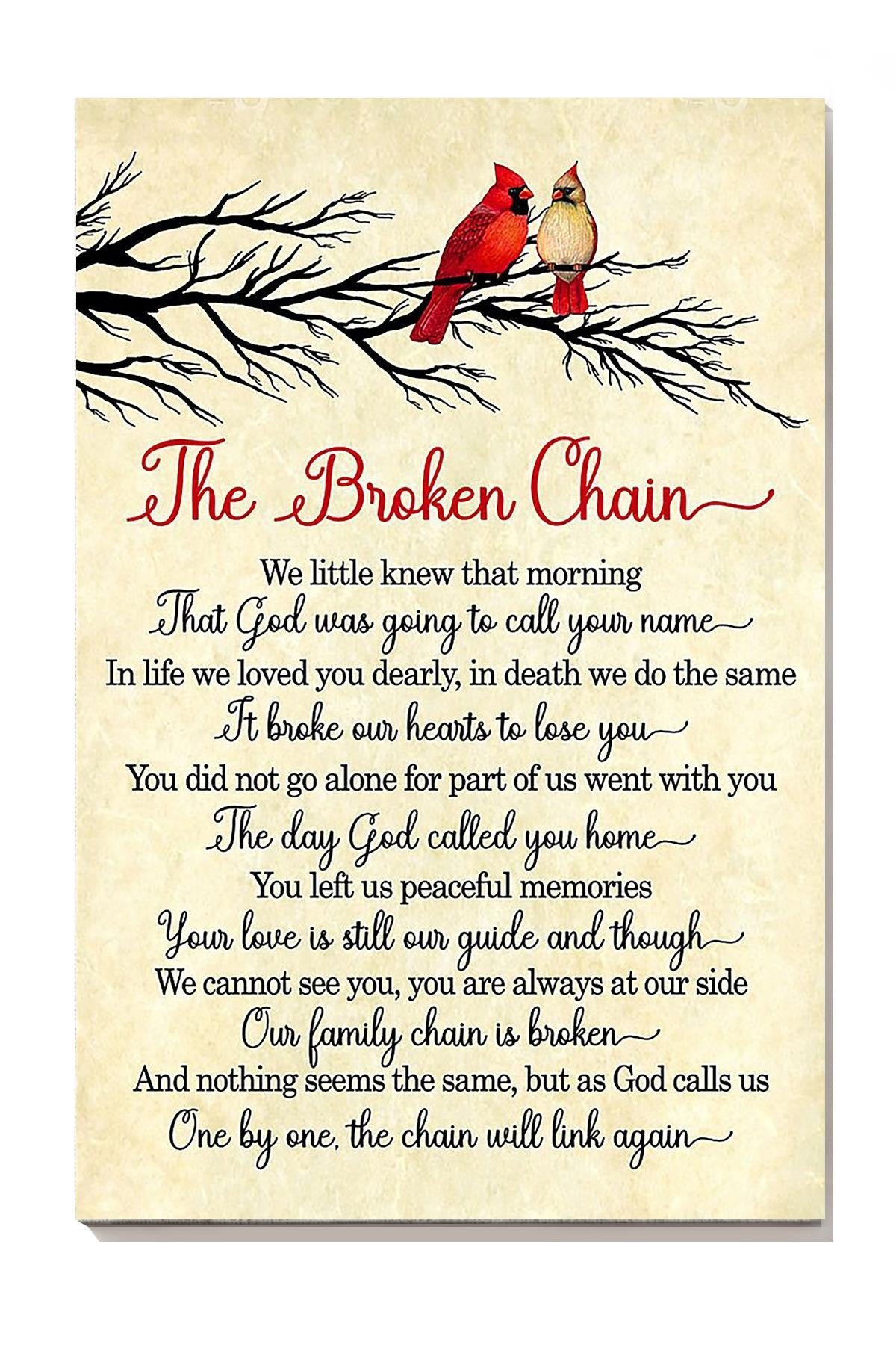 The Broken Chain Quote Christian Family Canvas Wall Art - Home Decor Gift