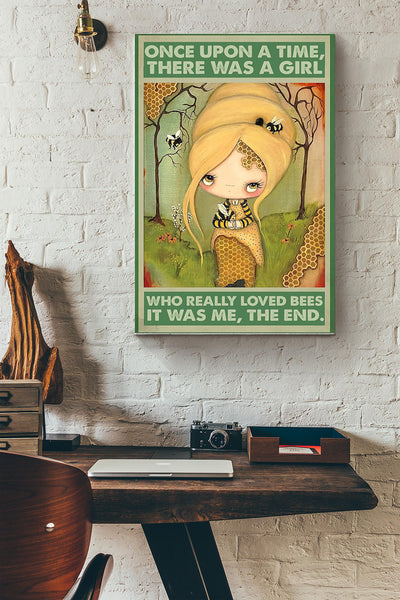 There Was A Girl Who Really Loved Bees Canvas Gallery Wrapped Canvas Framed Gift Idea