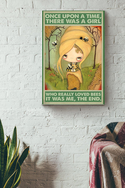 There Was A Girl Who Really Loved Bees Canvas Gallery Wrapped Canvas Framed Gift Idea