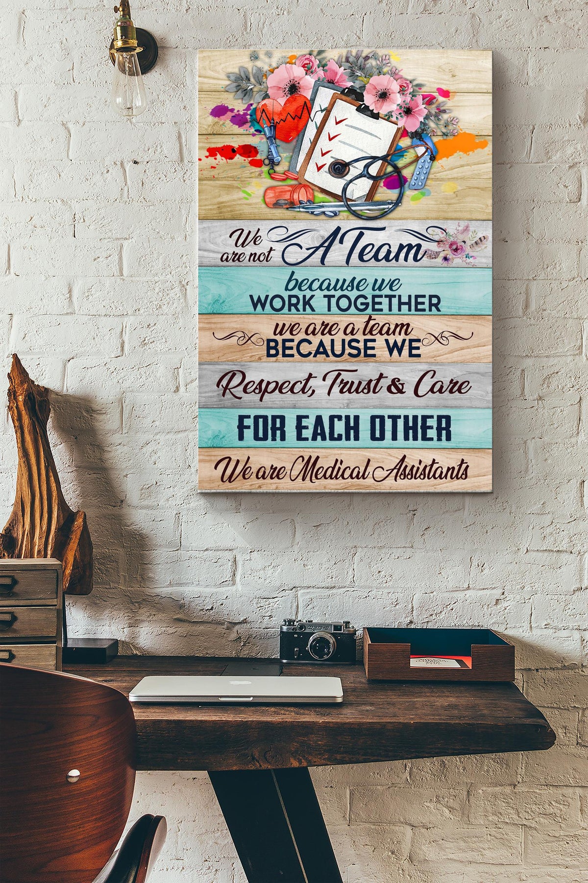 We Are Medical Assistants Team Poster - Medical Gallery Canvas Wall Art- Gift For Doctor Nurse Therapist Veterinarians Pharmacist Canvas Gallery Wrapped Canvas Framed Gift Idea Framed Prints, Canvas