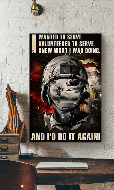 Veteran I Would Do It Again Veteran Gallery Canvas Wall ArtGift For Soldier Canvas Framed Prints, Canvas