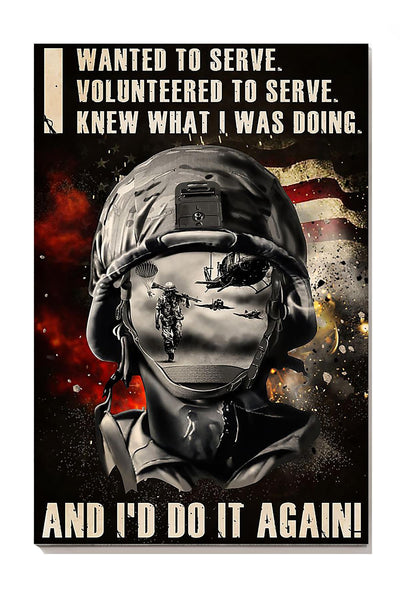 Veteran I Would Do It Again Veteran Gallery Canvas Wall ArtGift For Soldier Canvas Framed Prints, Canvas