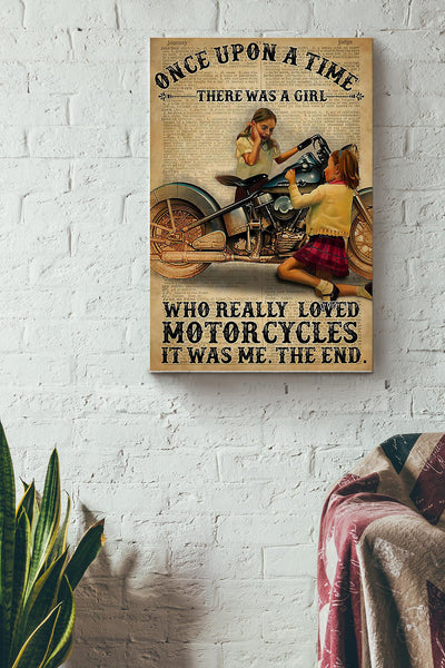 There Was A Girl Who Really Loved Motorcycles Canvas Gallery Wrapped Canvas Framed Gift Idea