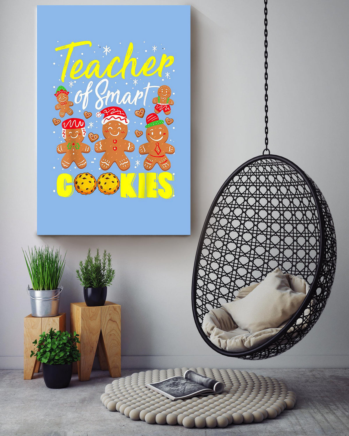 Teacher Of Smart Cookies Gallery Canvas Wall ArtGift For Teacher Classroom Decor Christmas Day Canvas Gallery Wrapped Canvas Framed Gift Idea Framed Prints, Canvas