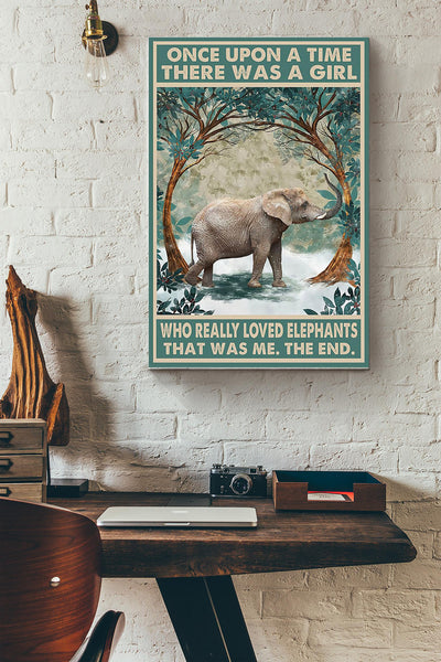 There Was A Girl Who Really Loved Elephants Canvas Gallery Wrapped Canvas Framed Gift Idea