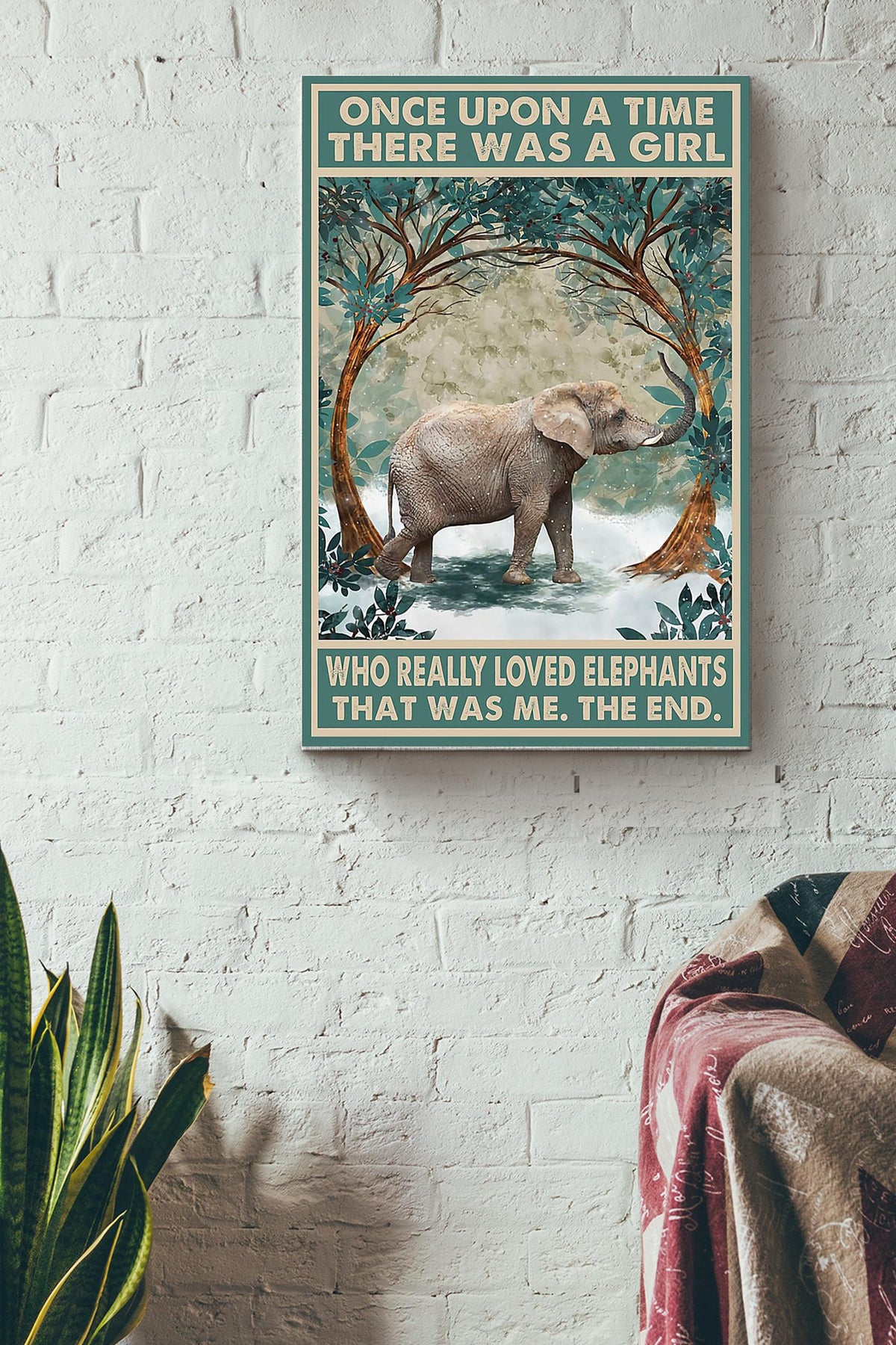 There Was A Girl Who Really Loved Elephants Canvas Gallery Wrapped Canvas Framed Gift Idea