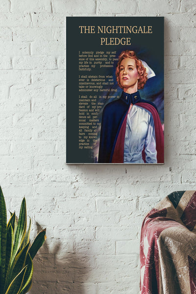 The Nightingale Pledge For Proud Cna Poster Canvas Gallery Wrapped Canvas Framed Gift Idea