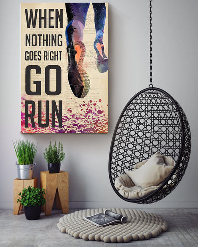 When Nothing Goes Right Go Run Motivation Quote Gallery Canvas Wall ArtGift For Marathon Runner Canvas Framed Prints, Canvas
