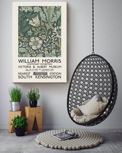 William Morris Centenary Exhibition Floral Gallery Canvas Wall ArtFor Home Decor Housewarming Canvas Framed Prints, Canvas