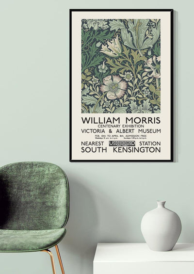 William Morris Centenary Exhibition Floral Gallery Canvas Wall ArtFor Home Decor Housewarming Canvas Framed Prints, Canvas