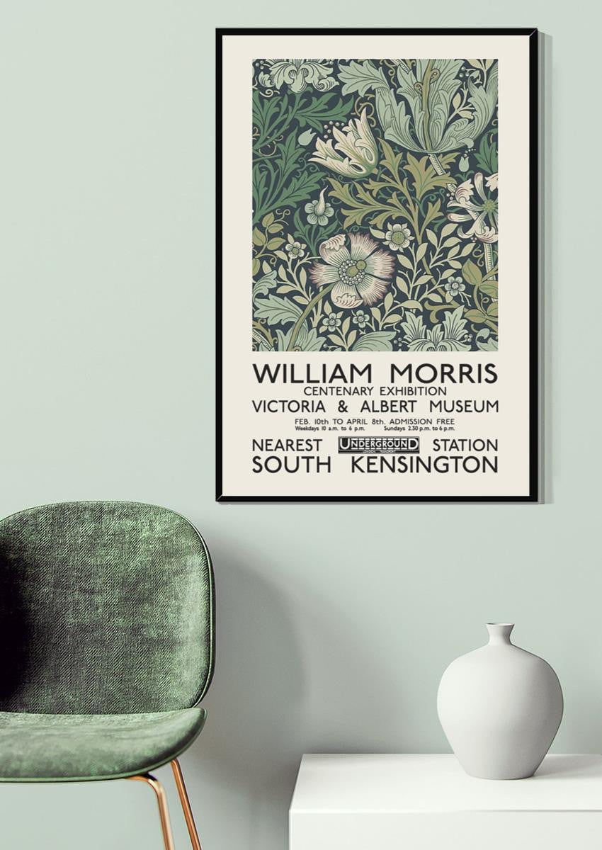 William Morris Centenary Exhibition Floral Gallery Canvas Wall ArtFor Home Decor Housewarming Canvas Framed Prints, Canvas