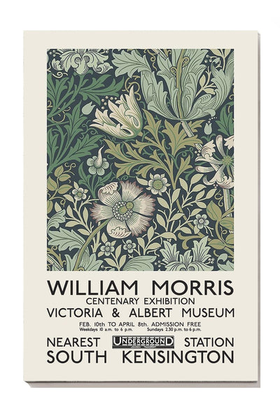 William Morris Centenary Exhibition Floral Gallery Canvas Wall ArtFor Home Decor Housewarming Canvas Framed Prints, Canvas