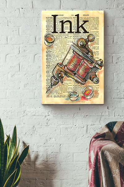 Tattoo Ink Vintage Poster Canvas Gallery Wrapped Canvas Framed Gift Idea