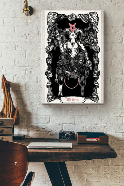 The Devil Tarot Card Poster Canvas Gallery Wrapped Canvas Framed Gift Idea