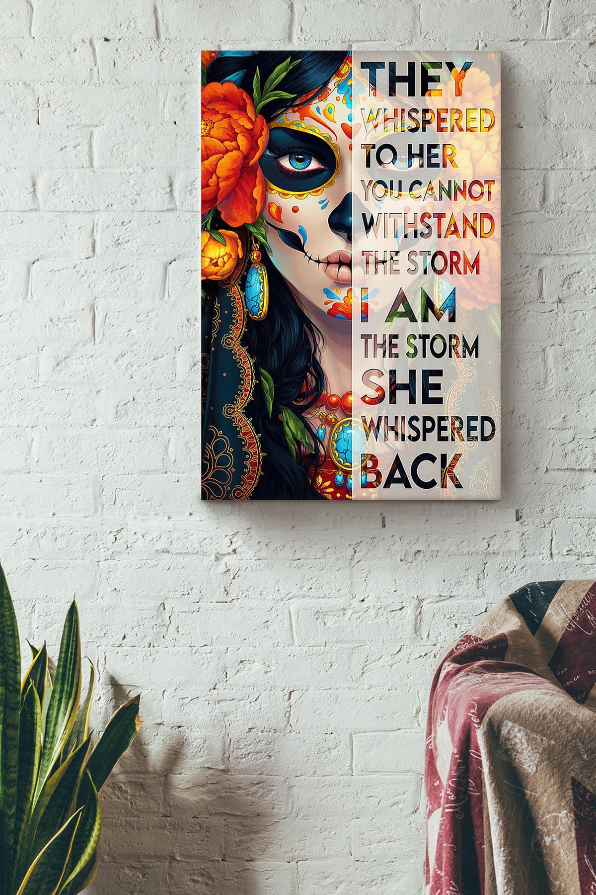 Tattoo Girl They Whispered To Her Motivation Quote Gallery Canvas Wall ArtGift For Tattoo Lover Tattoo Shop Decor 01 Canvas Framed Prints, Canvas