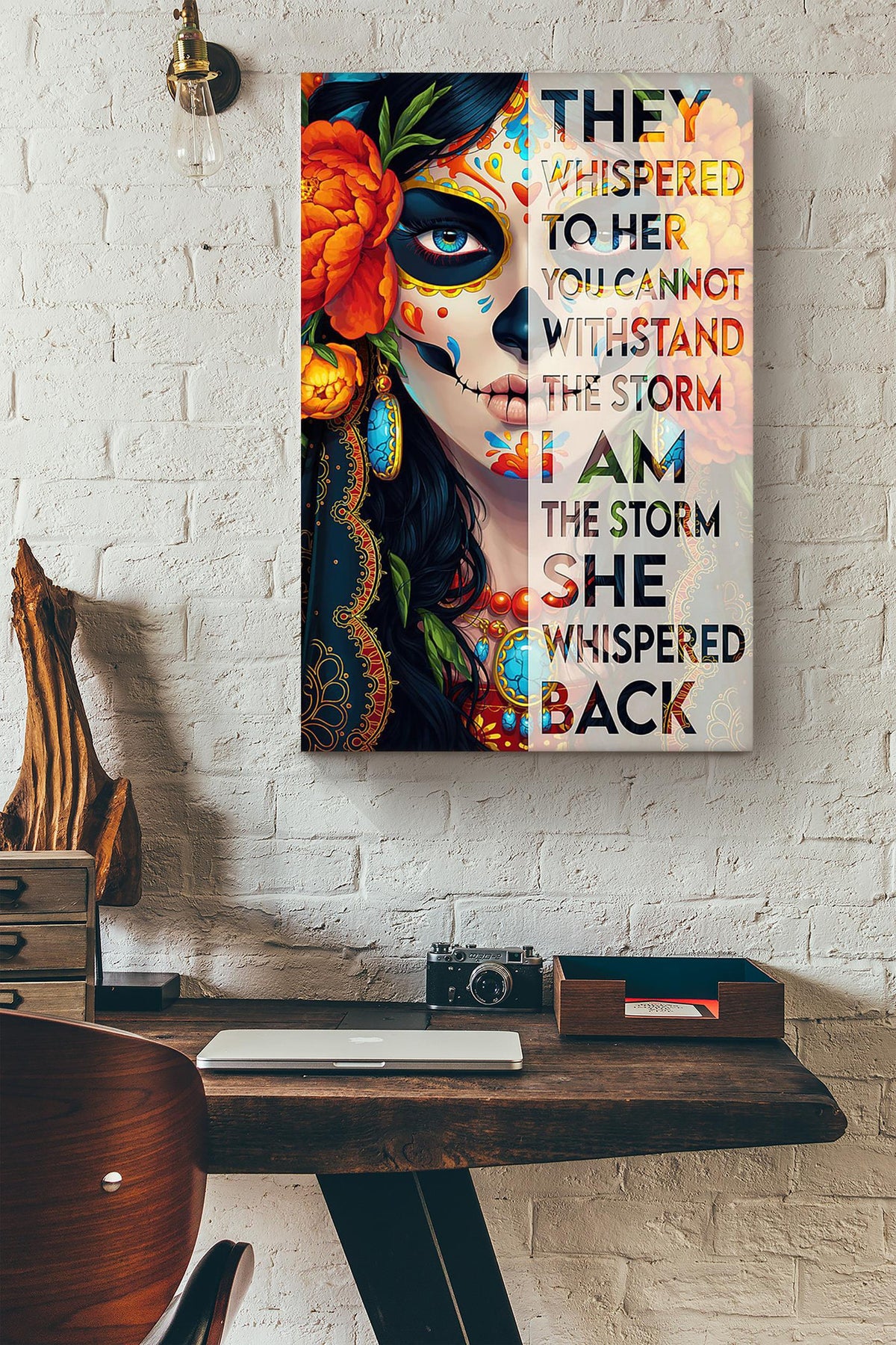 Tattoo Girl They Whispered To Her Motivation Quote Gallery Canvas Wall ArtGift For Tattoo Lover Tattoo Shop Decor 01 Canvas Framed Prints, Canvas