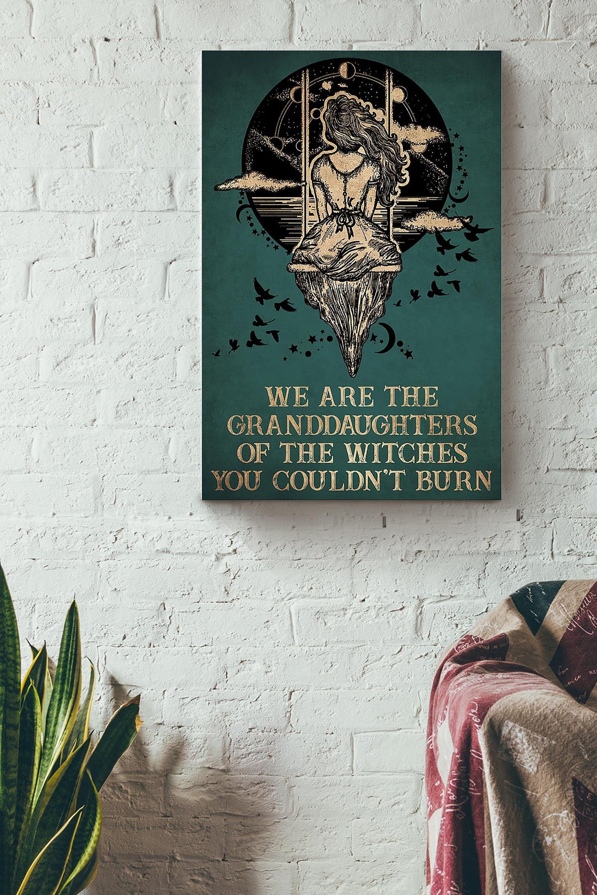 We Are The Granddaughter Of Witches Halloween Wall Decor Gift For Witch Lover Halloween Decorations Canvas
