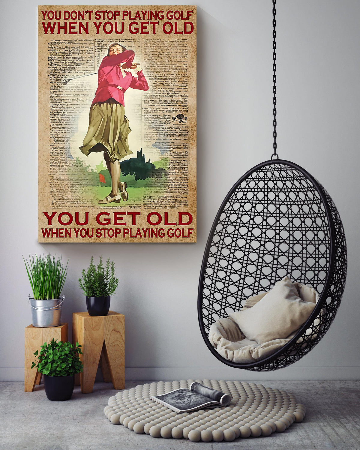 You Get Old When You Stop Playing Golf Inspiration Quotes For Home Decor Canvas Gallery Wrapped Canvas Framed Gift Idea